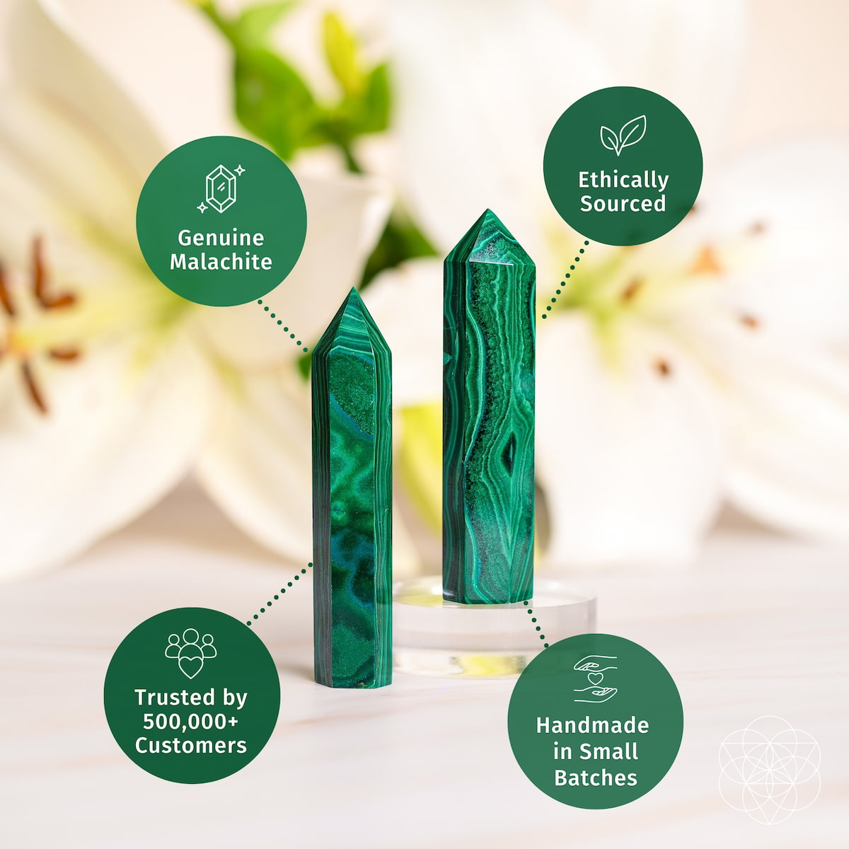 Malachite Crystal Point – Transformation & Healing Stone