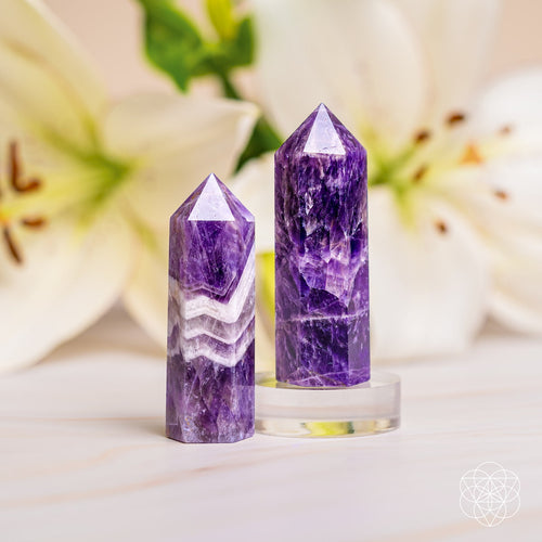 Chevron Amethyst Crystal Point – Break Negative Patterns & Addictions