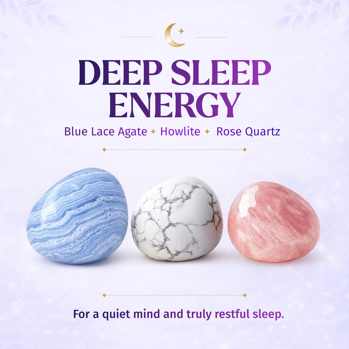 Crystal Bracelet for Sleep & Anxiety – Howlite, Blue Lace Agate & Rose Quartz