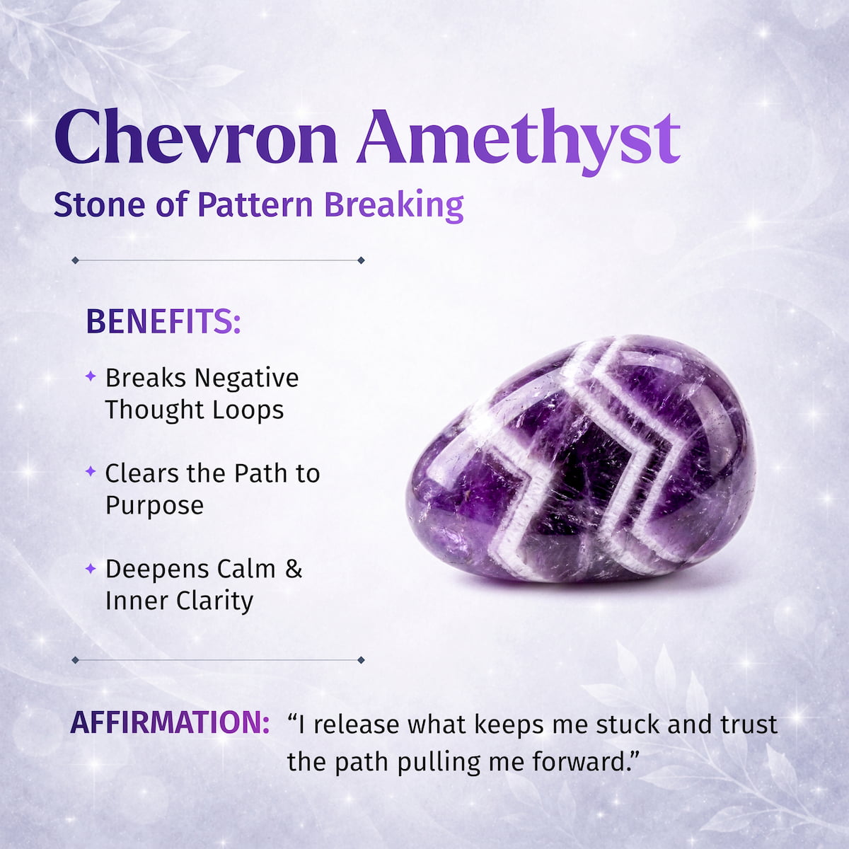 Chevron Amethyst Crystal Point – Break Negative Patterns & Addictions