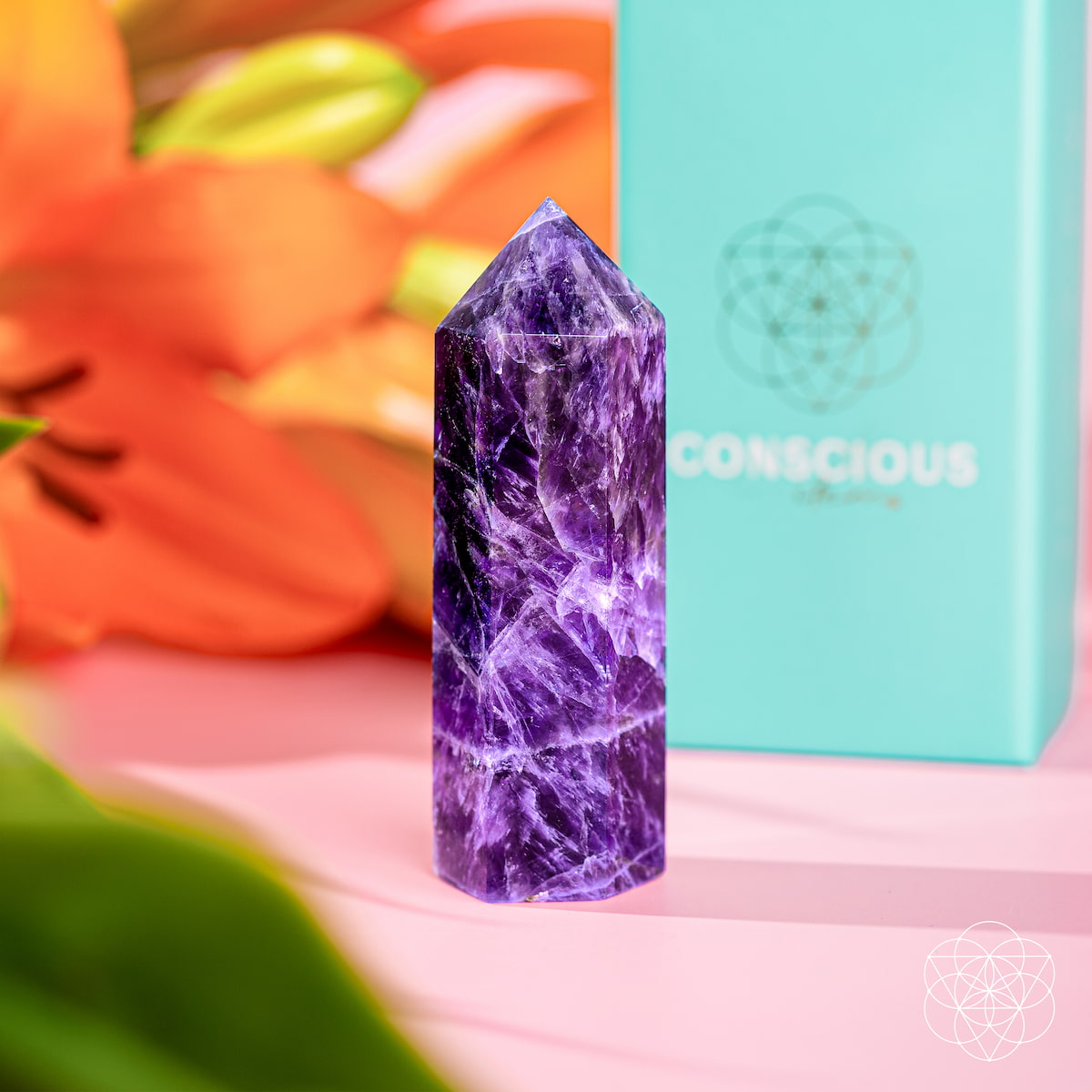 Chevron Amethyst Crystal Point – Break Negative Patterns & Addictions