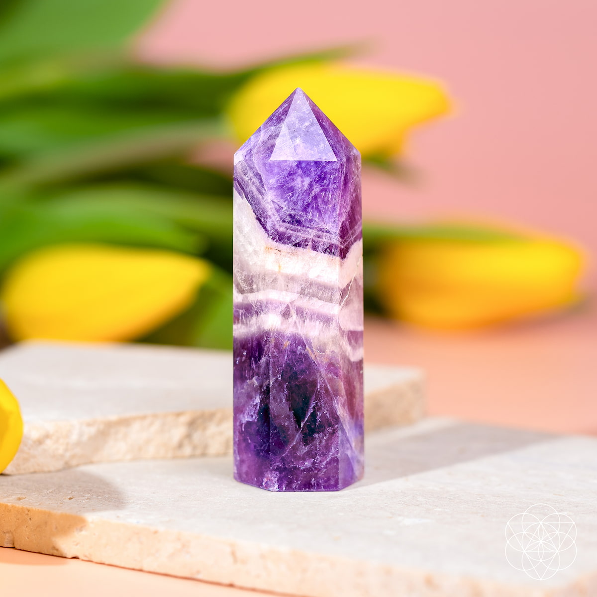 Chevron Amethyst Crystal Point – Break Negative Patterns & Addictions