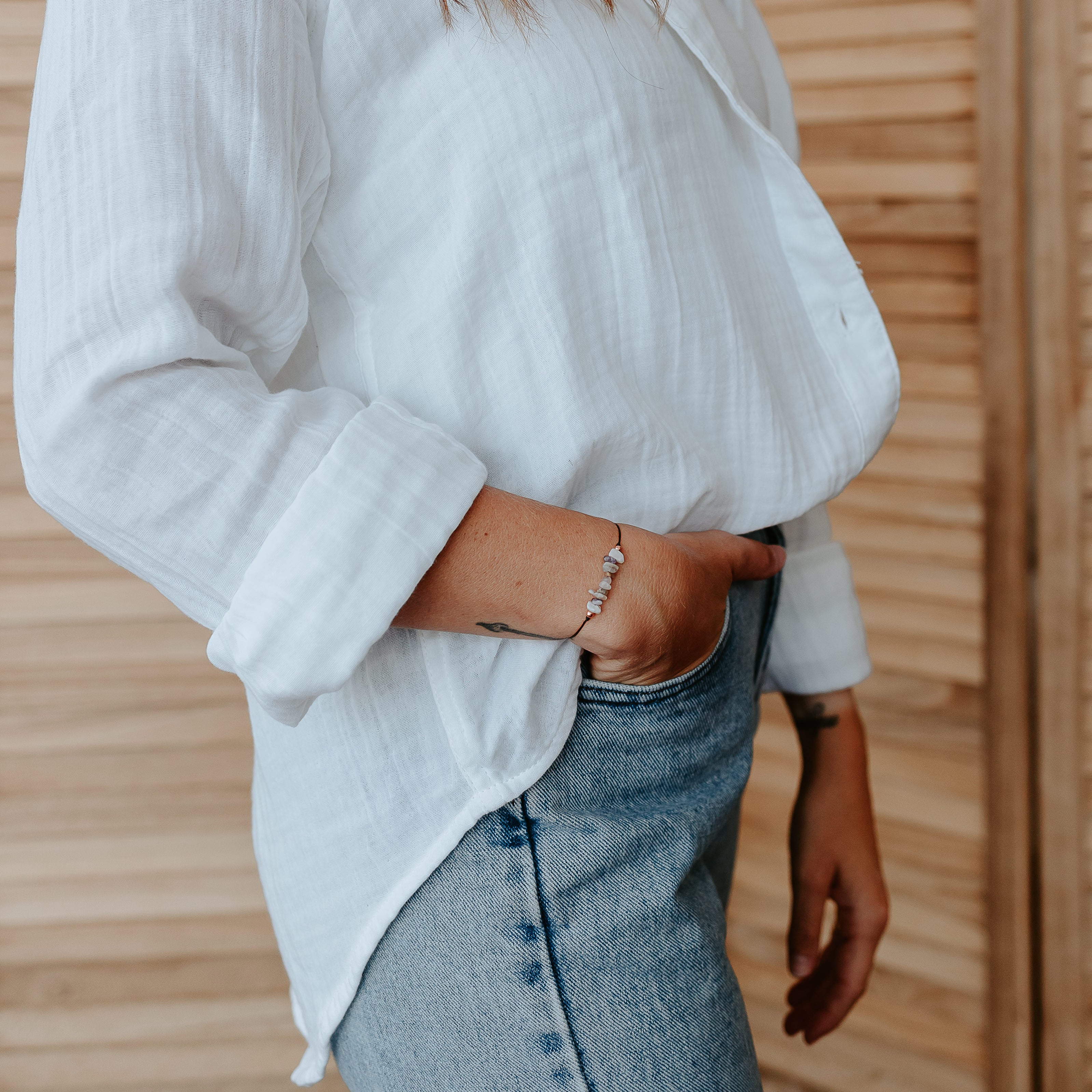 Grief crystal bracelet with an affirmation