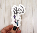 Skeleton Hand with Crystals Sticker