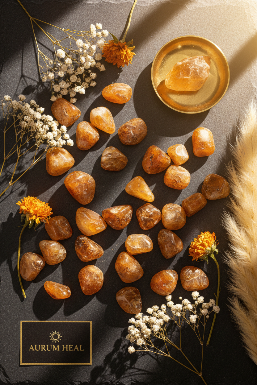 Citrine Tumble Stones lifestyle photo